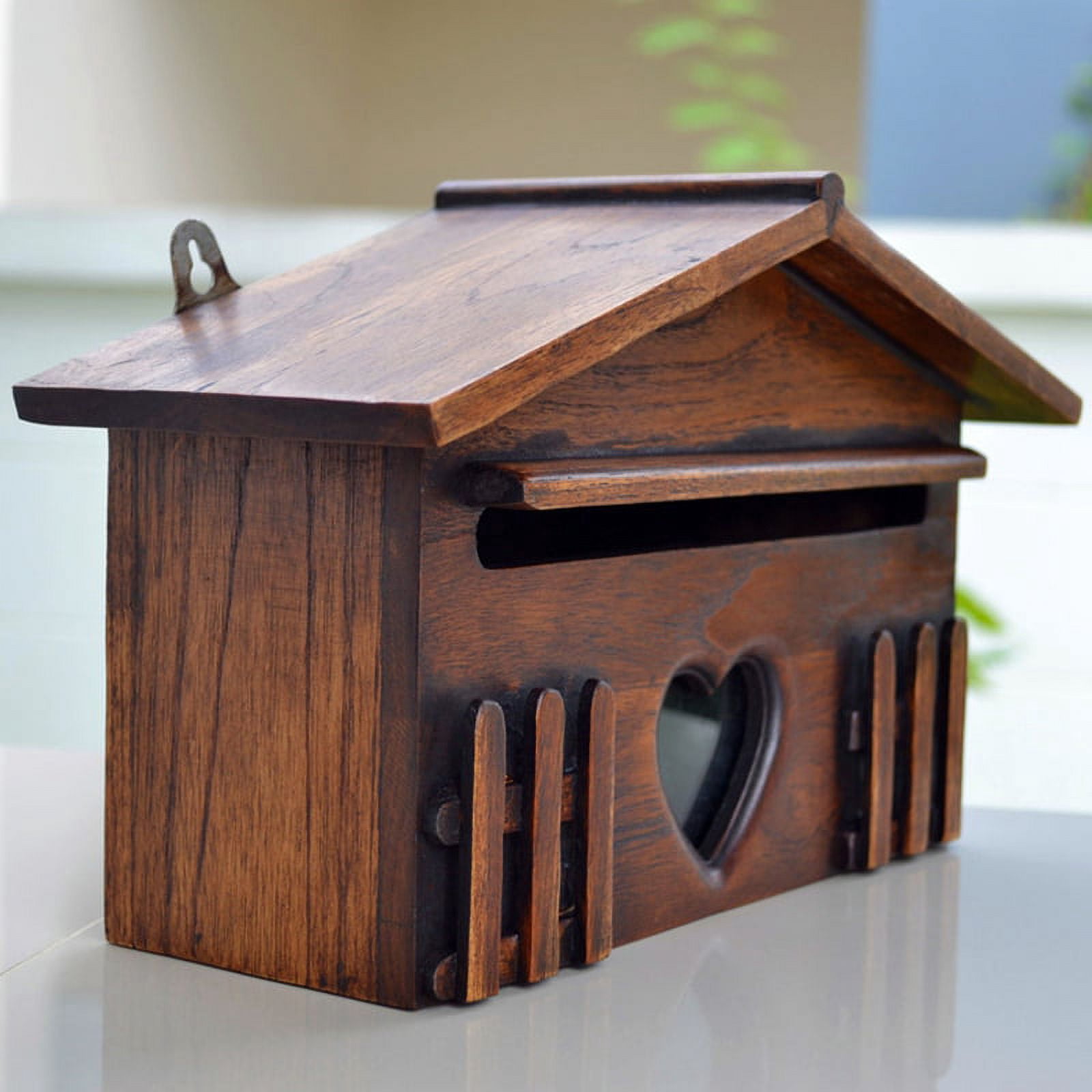 Retro Wooden Post Box Mailbox Outdoor Rainproof for Office Supplies