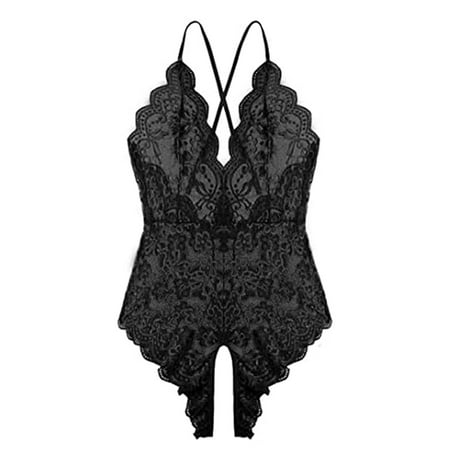 Womens Sexy Underwear Black One Piece Teddy Lingerie for Women Lacy Lingerie for Women XXL