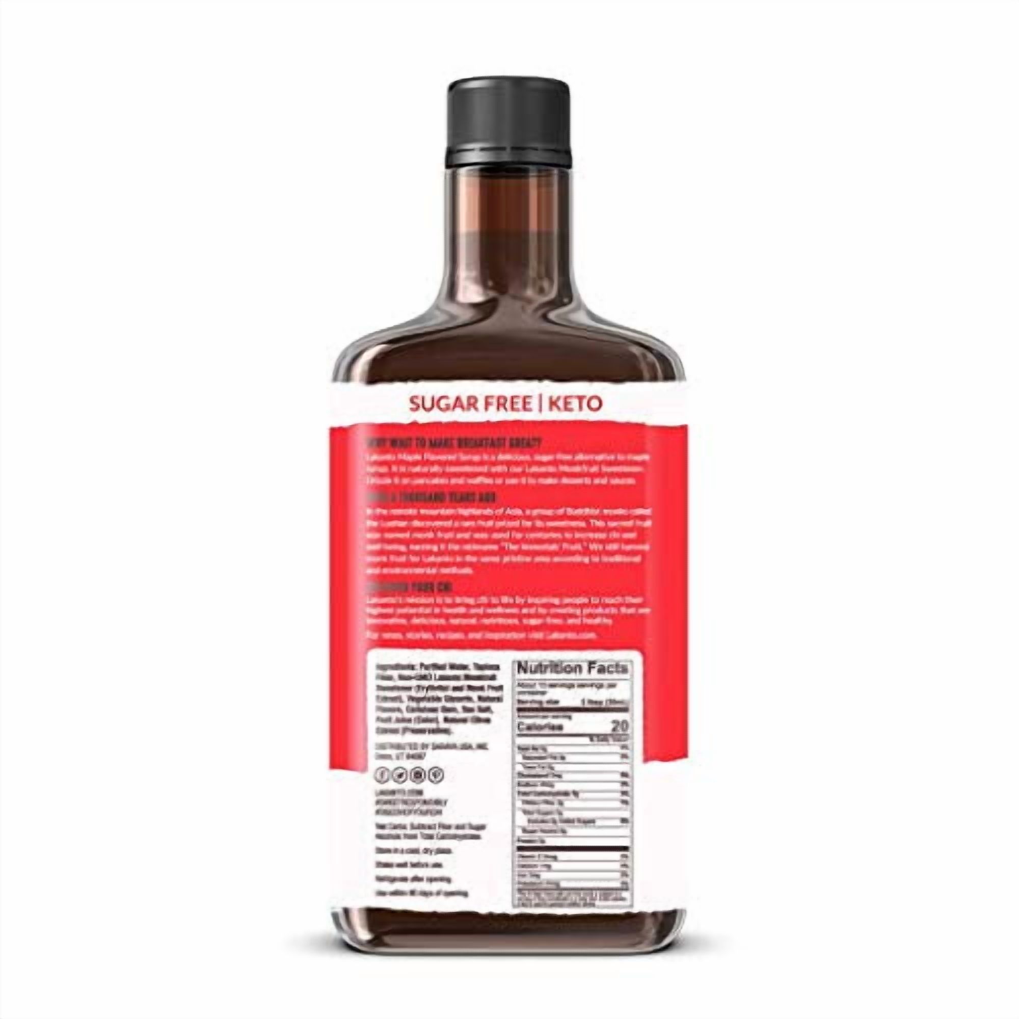 Lakanto Sugar Free Maple Syrup - Monk Fruit Sweetener, Keto Diet Friendly, Vegan, 1g Net Carbs, Pancakes, Waffles, Oatmeal, Coffee, Tea, Granola, Frosting, Marinade, Dressing (13 fl oz - Pack of 3)
