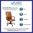 thumbnail image 4 of Emma + Oliver High Back Brown LeatherSoft Executive Swivel Office Chair with Black Frame/Arms, 4 of 14