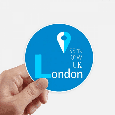 London Geography Coordinates Trave Sticker Round Wall Suitcase Laptop