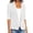 3# White, variant on Linen Blazer Women Cotton 3/4 Ruched Sleeve Notch Lapel Single Button Jacket Business Office Outerwear with Pockets Dark Gray 2XL