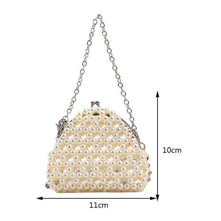 JHYS Ladies Party Bag,Pearl Beaded Women's Small Handbag Wedding