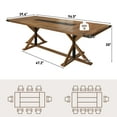 thumbnail image 3 of Blotout 95" Natural Wood Color Farmhouse Dining Table for 10-12 People, Rectangular Wood Dining Table, Long Dining Room Tables with Wood Strip Base for Dining Room, Gathering, Kitchen (Natural Oak), 3 of 10