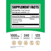 BulkSupplements Turmeric Curcumin Extract Capsules - Vegan, 1000mg per Serving (240 Capsules - 120 Servings)
