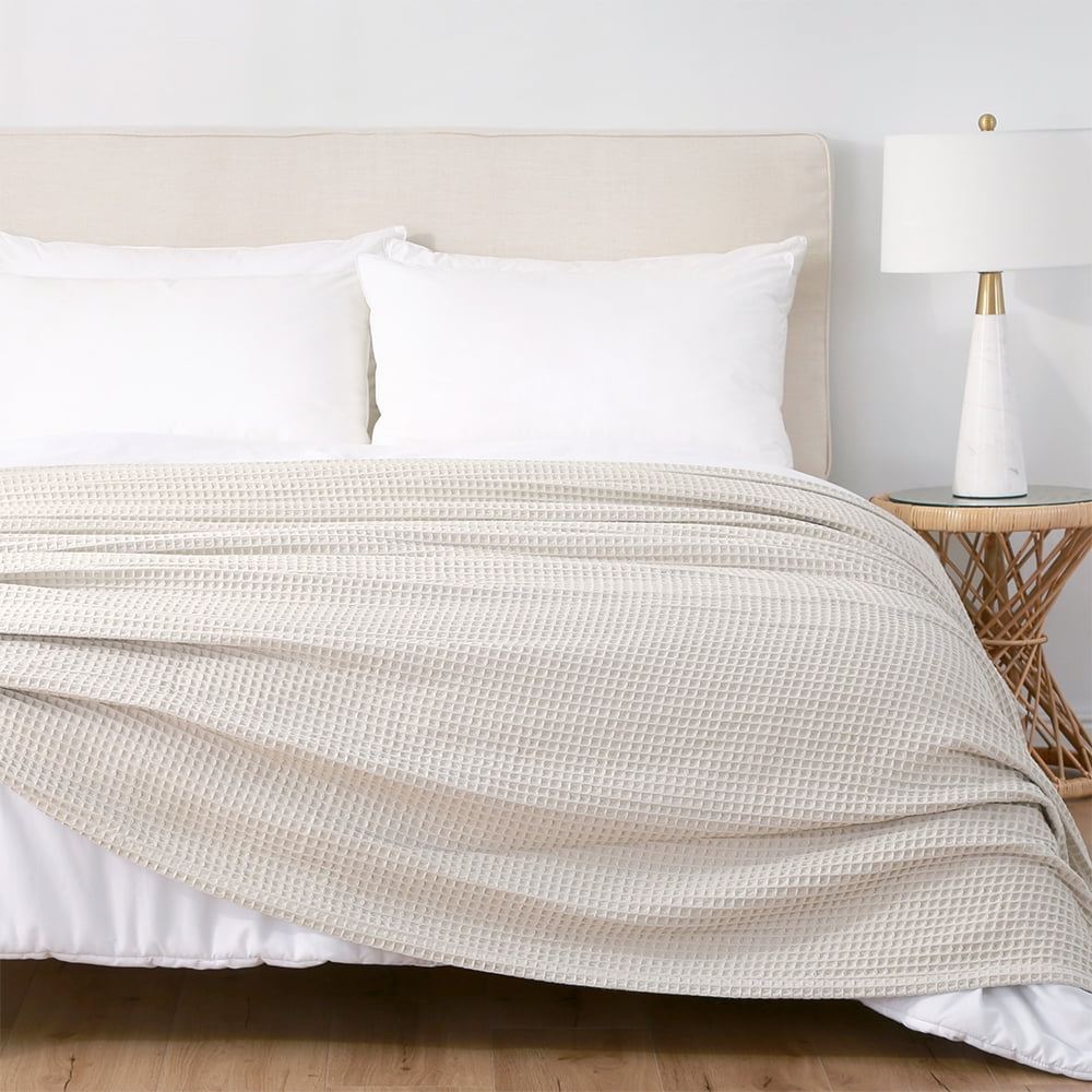 Berkshire Cream Organic Cotton Waffle Blanket Full/Queen