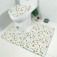 thumbnail image 2 of Excavator and Sun White Pattern 3 Piece Bathroom Rug Set, Non Slip Absorbent Bath Mats with U-Shaped Contour Rug and Toilet Lid Cover, 2 of 5