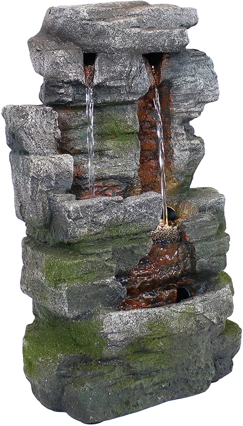 Sunnydaze Stony Rock Waterfall Indoor Tabletop Fountain 11-Inch Water Feature 