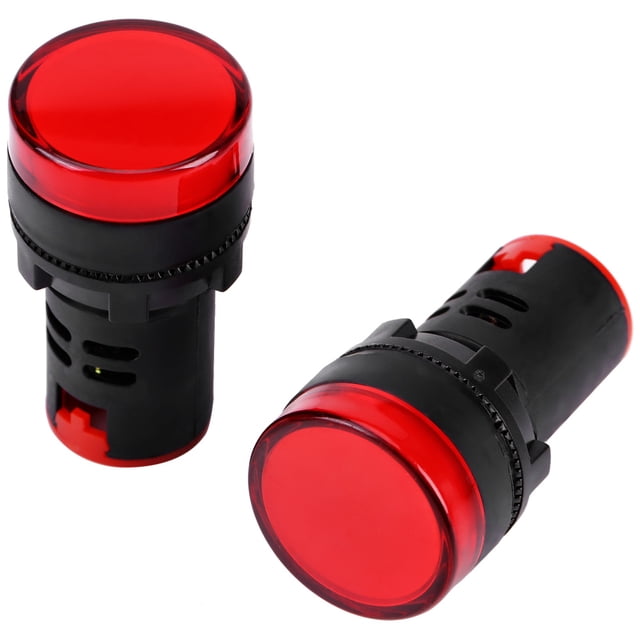 Indicator Light, 10Pcs 24V 22mm Thread LED Electronic Indicator Light LED Pilot Panel Electronic Indicator Light Indicator Lamp