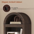 thumbnail image 7 of 76" Tall Narrow Arched Bookcase, 7-Teir Mid-Century Modern Bookshelf with Adjustable Shelves for Living Room, Home Office, Walnut, 7 of 7