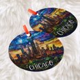 thumbnail image 3 of Custom Chicago Ornament |Faux |Unique Souvenir |Vacation Travel Gift | Holiday Anniversary |Christmas Decor, Holiday Keepsake, Xmas Tree Hanging Decoration, Seasonal Gift Idea, Col, 3 of 5