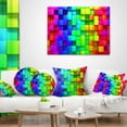 thumbnail image 4 of Designart Rainbow of Colorful Boxes - Abstract Throw Pillow - 18x18, 4 of 5