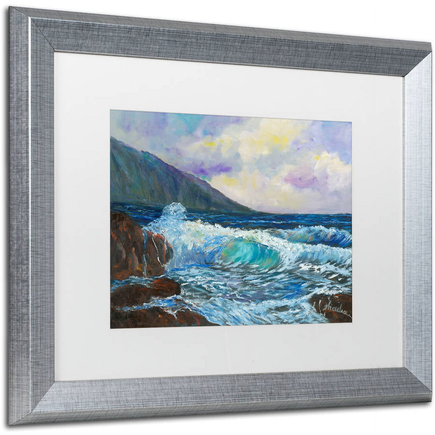 Trademark Fine Art "Maui's Enchanting Seas" Canvas Art by Manor Shadian, White Matte, Silver Frame