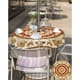 thumbnail image 5 of Fsddascl Burnt Orange Boho Outdoor Tablecloth - 60 Inch Round Dining Table Cover, Beige Brown Ethnic Tribe Waterproof Outdoor Table Cloth with Umbrella Hole & Zipper for Picnic/Patio/Party, 5 of 7