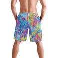thumbnail image 3 of Dailycode Men's Quick Dry Swim Trunks Beach Shorts Casual Summer Board Shorts with Pockets, Vibrant Color Palm Trees, 3 of 8