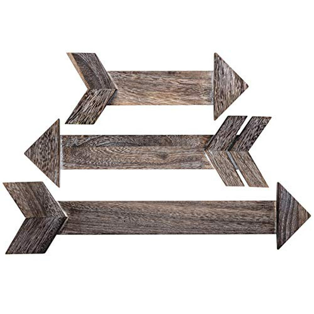 Outshine Rustic Brown Wooden Arrows, Farmhouse Wall Decor