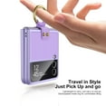 thumbnail image 6 of SaniMore Case for Samsung Galaxy Z Flip 3, with Ring Holder Kickstand 180° Folding Ultra-Thin PU Leather [Comes with Rear Screen Tempered Film] Shockproof Shell for Galaxy Z Flip 3, Black, 6 of 8