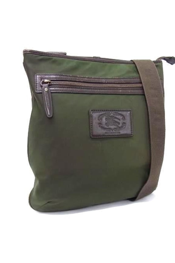 Pre-Owned BURBERRY Shoulder Bag - Green and Brown Nylon Leather for Men Women (Good)