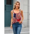 thumbnail image 4 of Charmo Womens Flowy Pleated Camisole Built in Bra Adjustable Straps Loose Tank Tops S-3XL, 4 of 6