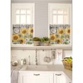 thumbnail image 5 of Farm Flowers 2 Panel Kitchen Curtains for Small Windows, Retro Sunflowers Barn Doors Butterfly Wood Board Bathroom Tier Curtain, Short Window Treatment for Bedroom/Living Room 55"x36", 5 of 6