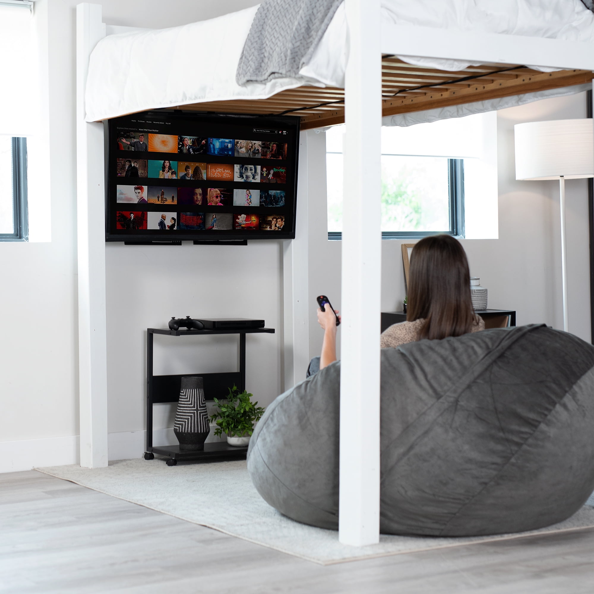 VIVO TV Hanger Bracket for 24" to 55" Flat and Curved Screens, Loft Bed TV Mount