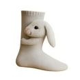 thumbnail image 4 of Calcetines de 3D con diseño de animales, suaves y cálidos, para mujer, calcetines creativos para suelo, regalos de cumpleaños Conejito, 4 of 8