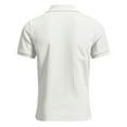thumbnail image 3 of AHTJRT Men's Casual Knit Short Sleeve Golf T-Shirts Textured Slim Fit Button-Down Pullover Shirts White S, 3 of 8