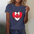thumbnail image 2 of I Love Canada Graphic T-Shirt - Canadian Flag Heart Design | Women's Patriotic July 1st Short Sleeve Crew Neck Celebration Top, 2 of 4