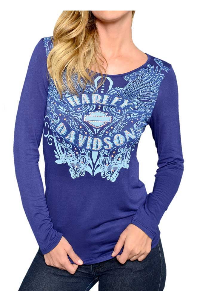 harley davidson blue shirt