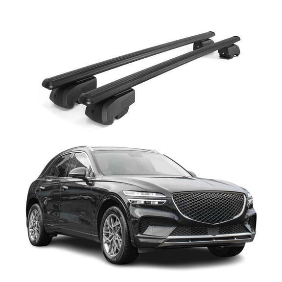 Lockable Roof Rack Cross Bars Luggage Carrier for Genesis GV70 2022-2024 Black