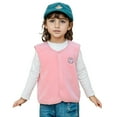 thumbnail image 3 of Staki Girls' Sports Vest Toddler Baby Girl Sleeveless Fleece Plush Vest Waistcoat Outerwear with Pockets(Red,18-24 Months), 3 of 6