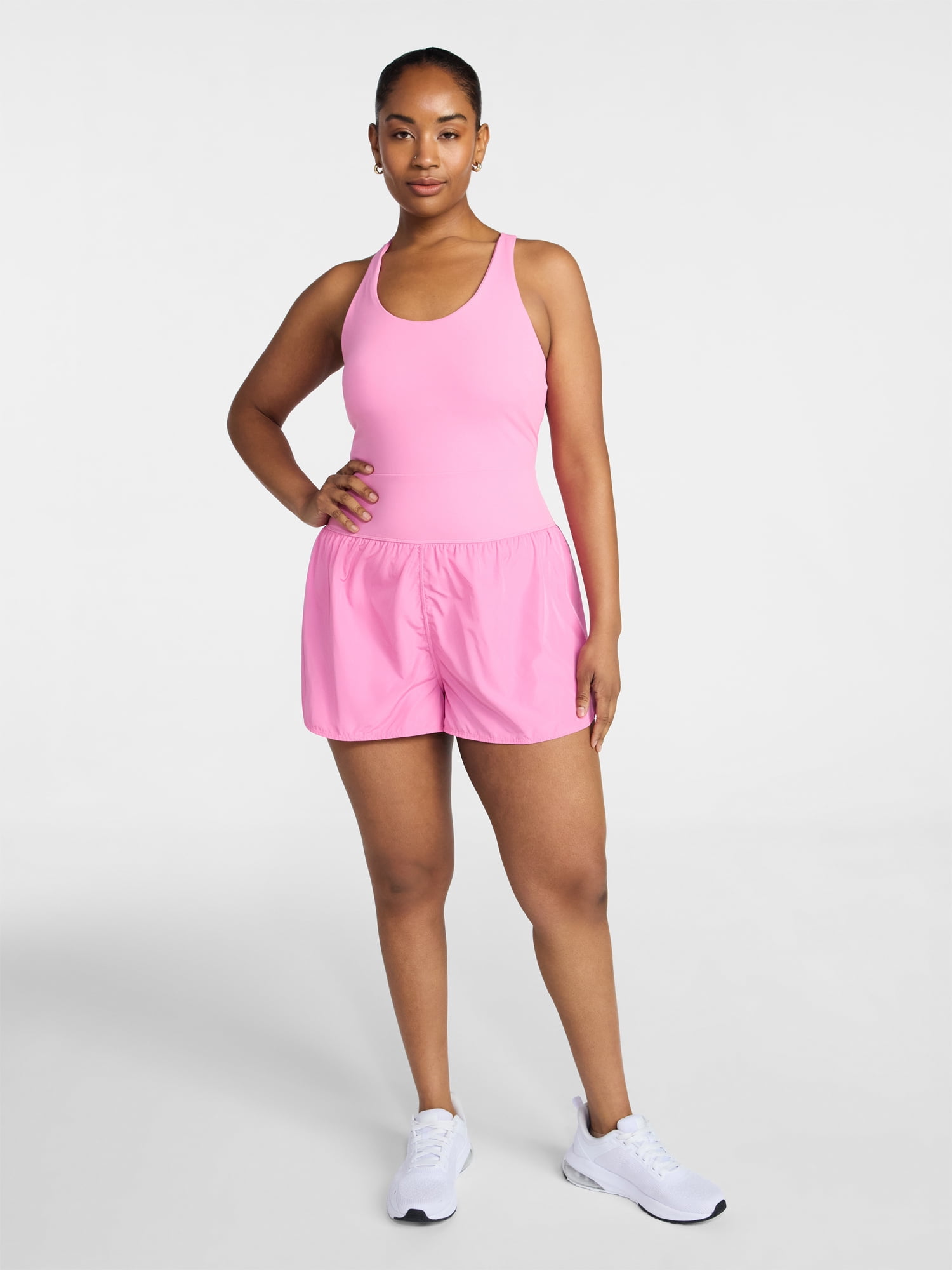 Avia Women's Cross Back Active Buttersoft Romper, Sizes XS-4X