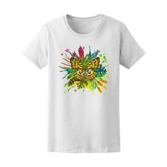 Butterfly And Colorful Leaves T-Shirt Women -Image by Shutterstock, Female x-Large