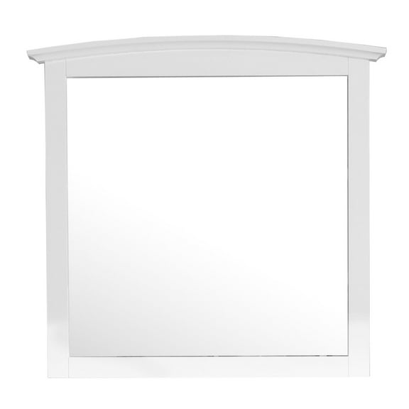 37 in. x 35 in. Classic Rectangle Framed Dresser Mirror - White