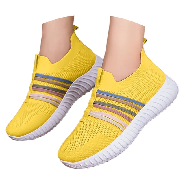 Chaussures de Marche pour Femmes en Maille Respirante Espadrilles de Course Antidérapantes Chaussures d'Entraînement de Randonnée