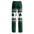 thumbnail image 5 of Domuza Mens St Patricks Day Pajamas Pants Shamrock Printed Drawstring Stretch Waist Pjs Trousers Soft Loose Fit Lounge Sleepwear with Pockets Turquoise L, 5 of 5