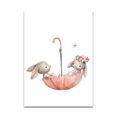 thumbnail image 3 of Cuadro en lienzo de estilo nórdico con diseño de oso, conejo, bebé, conejito, para guardería, arte de pared con flores y animales, póster e imagen impresa para habitación de niños, 3 of 5