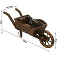 thumbnail image 5 of Sunnydaze Wheelbarrow 35" x 10.25" x 12" Brown Wooden Outdoor Planter with Wheel, 5 of 13