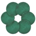 thumbnail image 2 of Haosy Set of 6 Drink Woven Coaster with Holder Heat Resistant Non-Slip Bar Coasters 4 Inches Emerald Green with Golden Glitter, 2 of 7