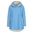 thumbnail image 6 of Plus Size Long Thermal Hoodie Sweater Tops with Sherpa Fleece Lined, Yes I'm Still Freezing Casual Warm Pullovers (X-Large, Sky Blue 01), 6 of 6