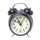 thumbnail image 1 of Reloj despertador analógico de metal negro con doble campana que no hace tictac, 1 of 2