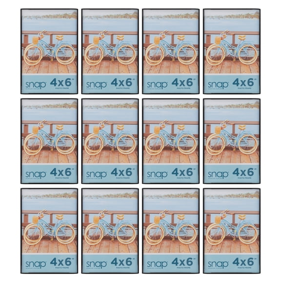 Snap Front Loading Narrow Wall Photo Frames 12pk, Multiple Sizes