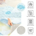 thumbnail image 3 of 2 Piece Soft Bathroom Rug Set Light Blue and Yellow Mountain Bath Mat and U-Shaped Toilet Contour Rug (16"x24"+20"x24"), 3 of 6