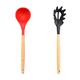 thumbnail image 1 of Juego de utensilios de cocina de silicona de 2 piezas, utensilios de cocina de silicona antiadherentes sin BPA con mango de madera, 1 of 5