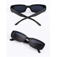 thumbnail image 2 of Retro Small Frame Sunglasses, Rectangular Trend - White and Black, 2 of 5
