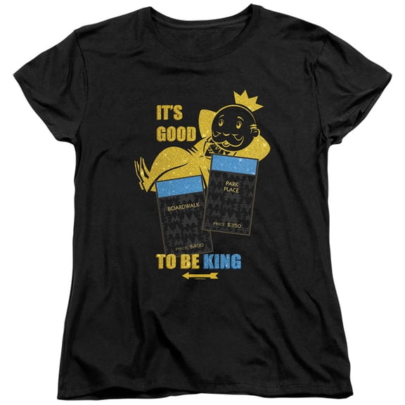 Monopoly Its Good To Be King No Logo S/S Women's T-Shirt Black