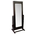 thumbnail image 3 of Cherry Finish Standing Mirror with Jewelry Storage, 3 of 5