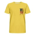 thumbnail image 4 of Mens Shirts Short Sleeve Round-Neck Independence Day Print Casual Shirts Yellow M, 4 of 5