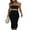 Black, variant on Gupgi Women Strapless Knitted Dress Summer Off Shoulder Striped Cutout Midi Bodycon Dresses
