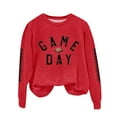 thumbnail image 4 of WMTBSRSW Game Day Sweatshirt for Women Soccer Team Fans Pullover Tops Football Season Graphic Fleece Sweatshirts Loose Casual Long Sleeve Crewneck Tops Red XL, 4 of 4